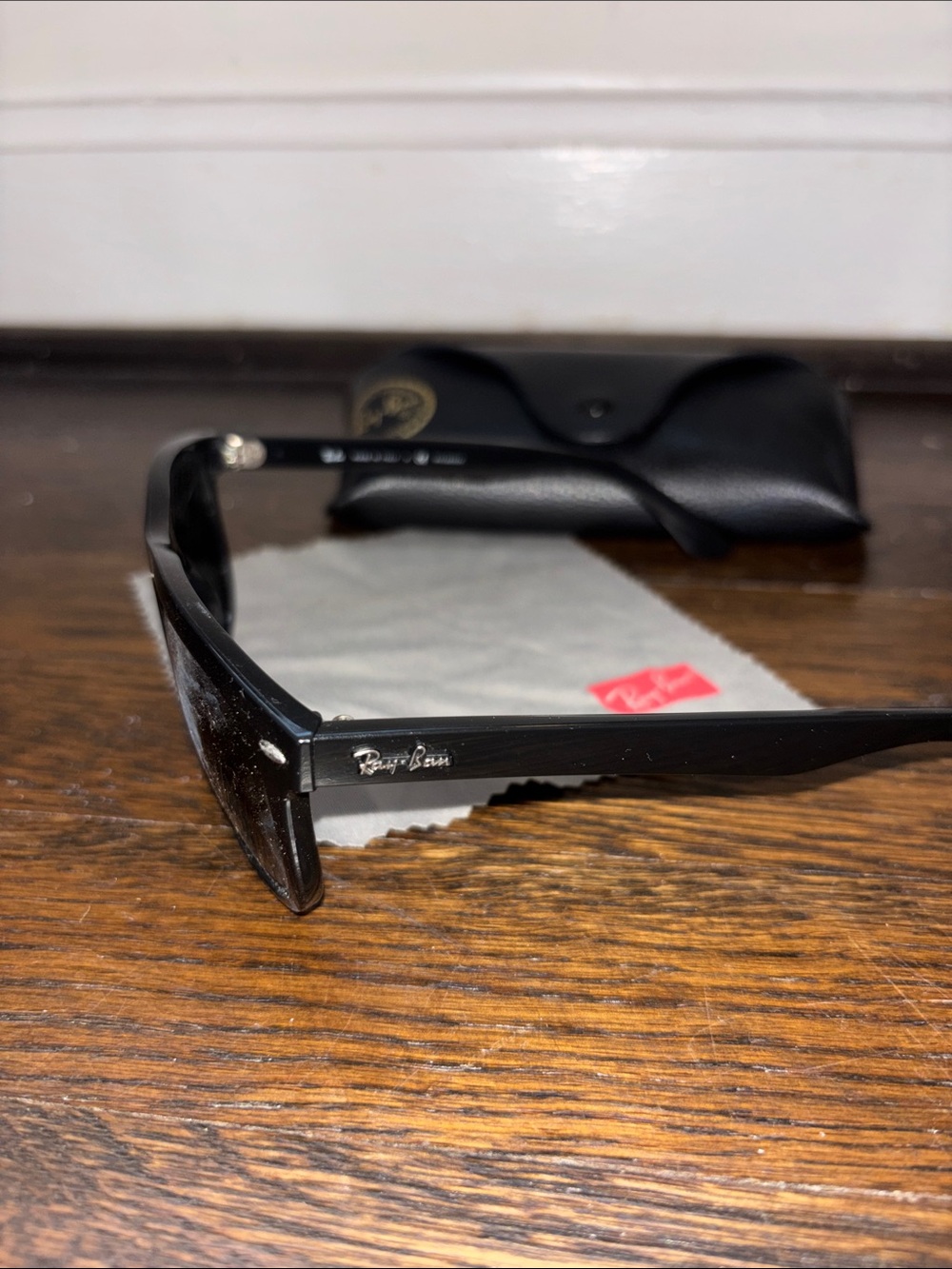 Ray-Ban Black Wayfarer Sunglasses with Brown Tint Lenses - Picture 3 of 3